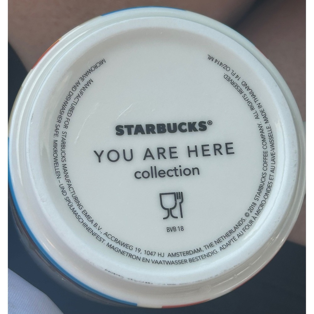 Starbucks You Are Here Budapest Coffee Mug 14oz Yellow Interior 2018 Hungary - Picture 5 of 8